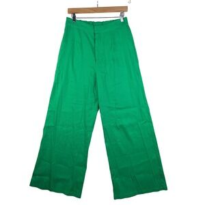 Giani Bini High Rise Linen Blend Pants size 6 Kelly Green